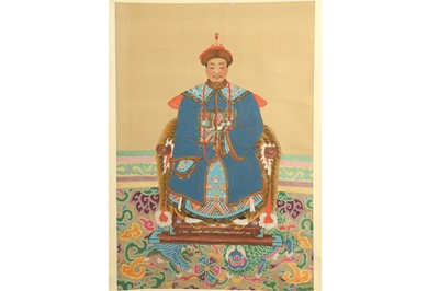 Lot 674 - FOUR CHINESE ANCESTOR PORTRAITS, 20TH CENTURY.