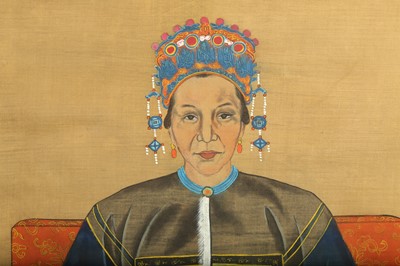 Lot 674 - FOUR CHINESE ANCESTOR PORTRAITS, 20TH CENTURY.