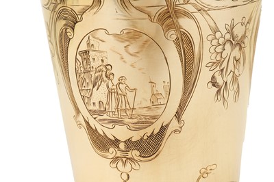 Lot 251 - A Fredrick I early to mid-18th century Swedish silver gilt beaker, Kalmar circa 1730 by EV (?)