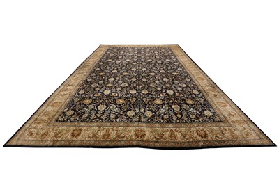 Lot 22 - AN EXTREMELY FINE LARGE SILK INDIAN CARPET