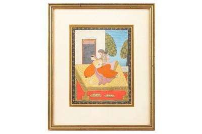 Lot 210 - A COURTLY COUPLE ON A TERRACE