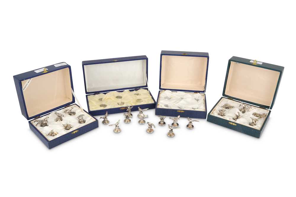 Lot 73 - Four boxed sets of Italian 800 Argento figural place card holders