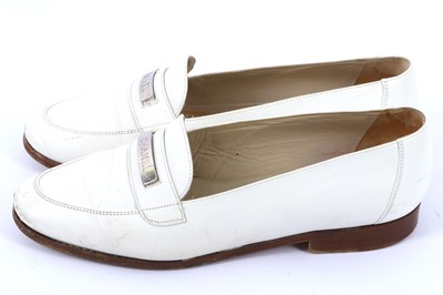 Lot 86 - Chanel White Caviar Loafers - Size 39