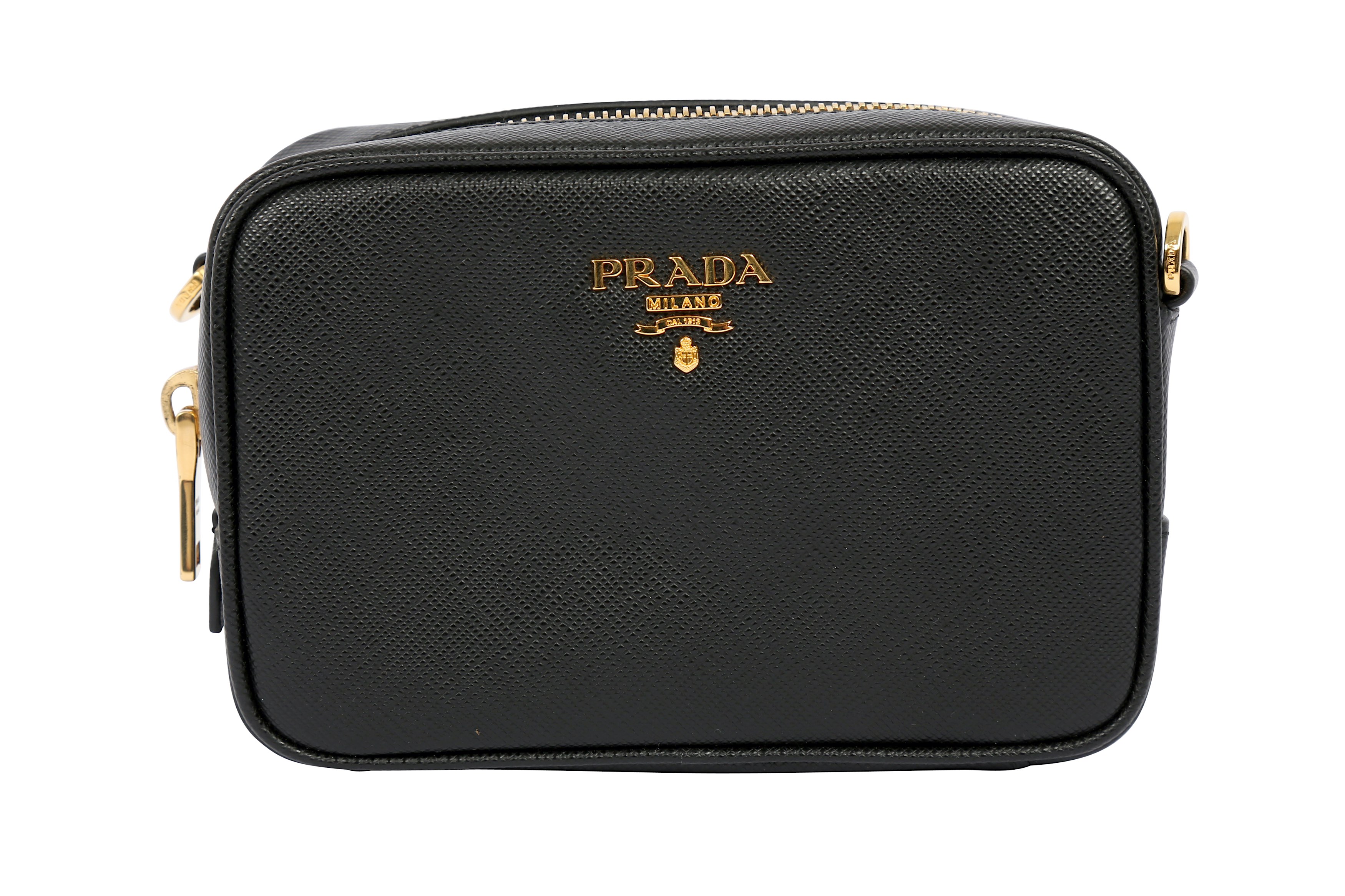 Lot 456 - Prada Black Saffiano Mini Camera Bag