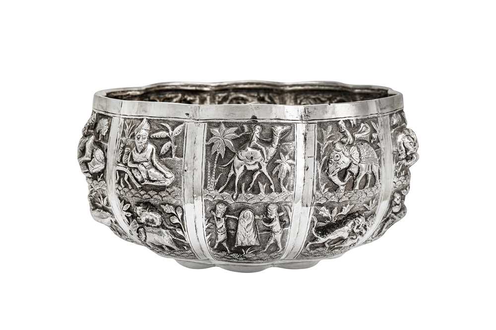 Lot 291 - An early 20th century Anglo – Indian Raj unmarked silver bowl, Lucknow circa 1900 by a ‘floral’ maker