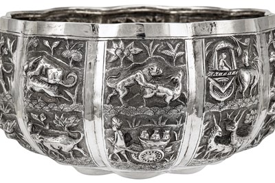 Lot 113 - An early 20th century Anglo – Indian unmarked silver bowl, Lucknow circa 1900 by a ‘floral’ maker