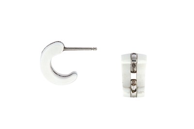 Lot 46 - A pair of ceramic and diamond 'Ultra' earrings, by Chanel