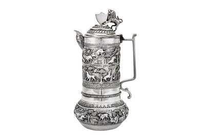 Lot 112 - An unusual late 19th century Anglo – Indian unmarked silver claret jug, Lucknow circa 1890