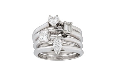Lot 89 - Four diamond-set single-stone rings