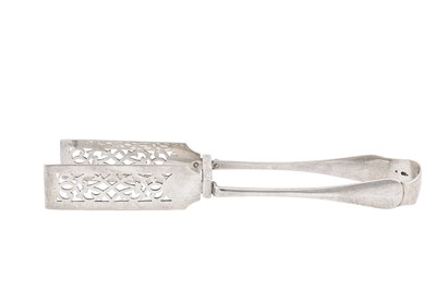 Lot 358 - A pair of Victorian sterling silver asparagus tongs, London 1878 by George Adams of Chawner and Co