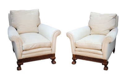 Lot 325 - A pair of early 20th Century mahogany armchairs