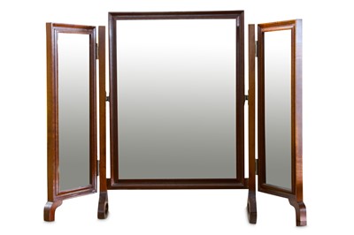 Lot 469 - Two 20th Century mahogany triptych dressing table mirrors