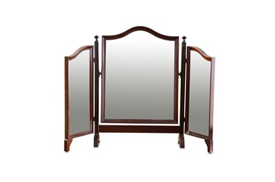 Lot 469 - Two 20th Century mahogany triptych dressing table mirrors