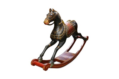 Lot 523 - A DECORATIVE INDIAN ROCKING HORSE
