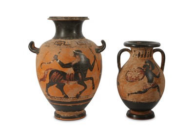 Lot 449 - Two Attic style two handled Greek vases