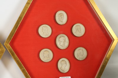 Lot 452 - A collection of 19th century Grand Tour medallic plaster cameos