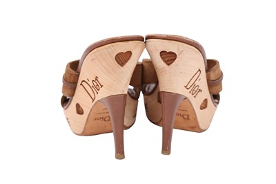 Lot 218 - Christian Dior Brown Love Heeled Mule - Size 40