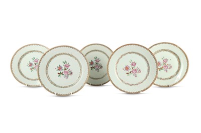 Lot 124 - FIVE CHINESE FAMILLE ROSE DISHES.