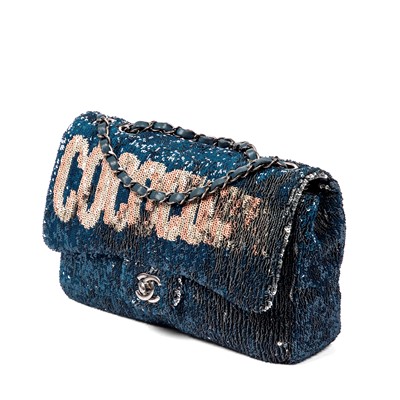 Lot 217 - Chanel Blue Sequin Coco Cuba Medium Flap Bag