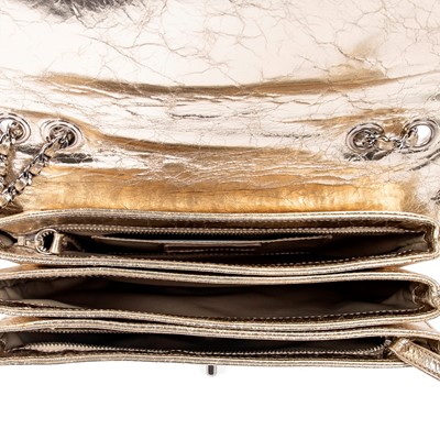 Lot 287 - Chanel Metallic Gold Single Flap Bag