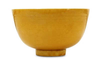 Lot 583 - A CHINESE LEMON-YELLOW GLAZED BOWL.