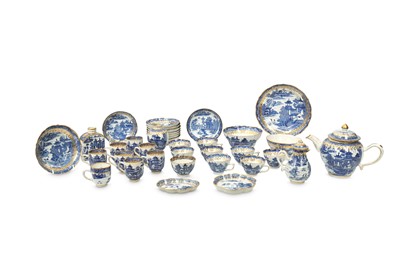 Lot 126 - A CHINESE BLUE AND WHITE PART TEA SET.