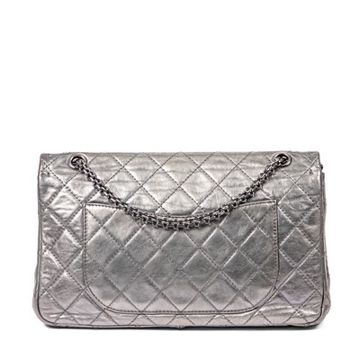 Lot 349 - Chanel Metallic Grey Reissue 2. 27 Double Flap Bag