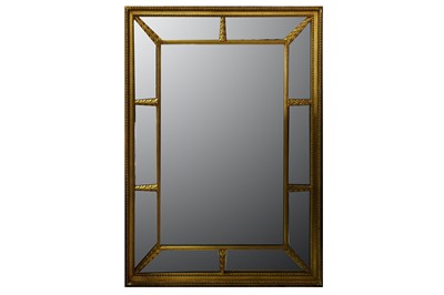 Lot 412 - A Regency and later rectangular gilt mirror with a sectional mirrored frame
