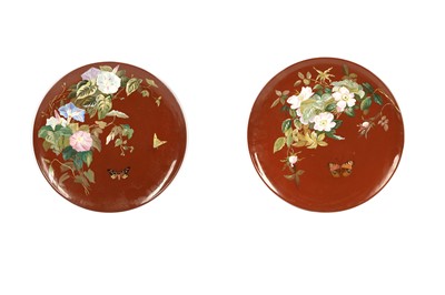 Lot 410 - A pair of 19th century Aesthetic earthenware chargers