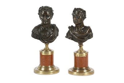 Lot 433 - Two 20th century bronzes, Ceaser and Tiberius