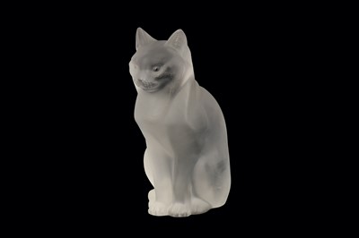 Lot 78 - A Lalique frosted glass figure of a seated cat 'Chat Assis'