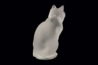Lot 78 - A Lalique frosted glass figure of a seated cat 'Chat Assis'