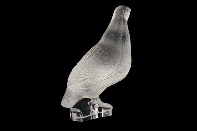 Lot 82 - A Lalique frosted glass figure of a partridge 'Pedrix Debout'