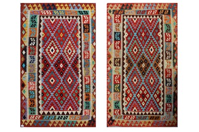 Lot 519 - Two contemporary Afghan kelim rugs