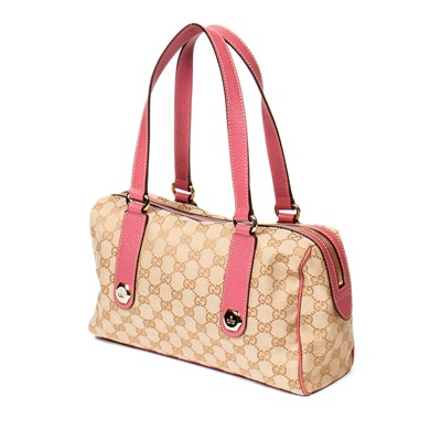 Lot 45 - Gucci Beige Monogram Charmy Boston Bag