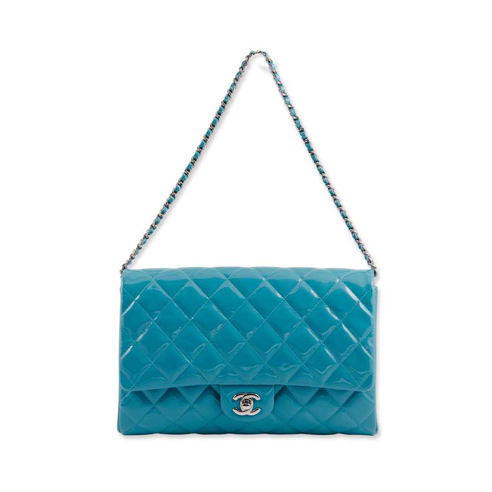 Lot 214 - Chanel Turquoise Blue Timeless Flap Clutch