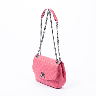 Lot 41 - Chanel Pink Quilted Round Single Flap Bag