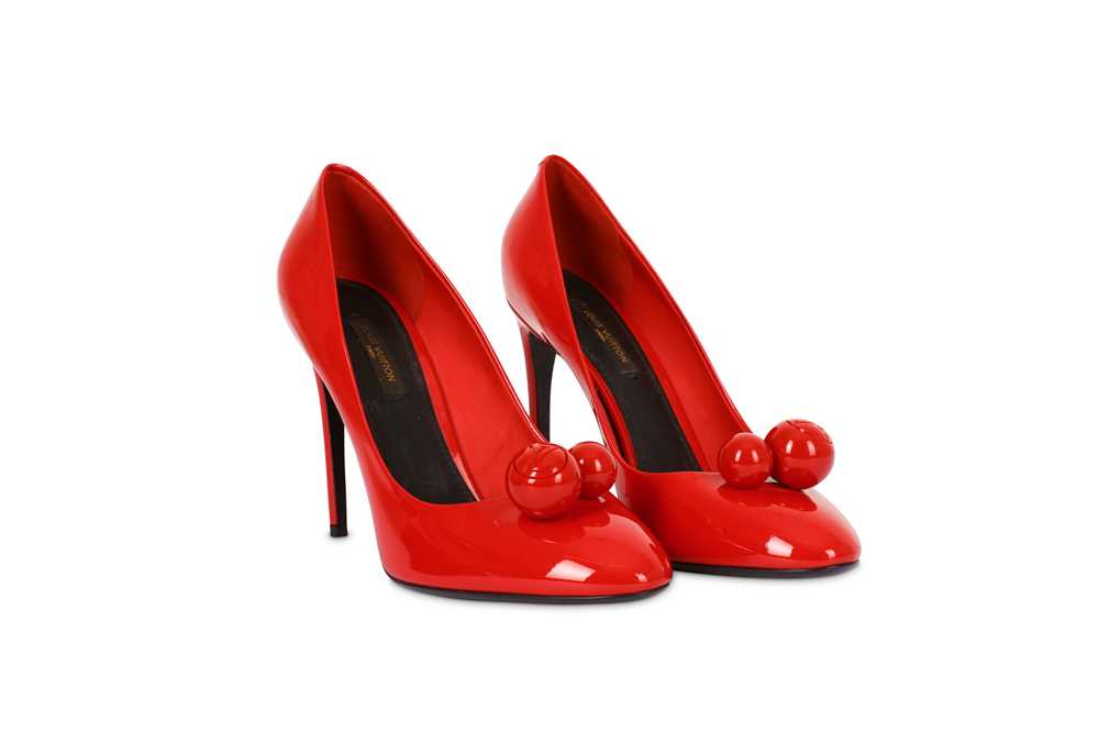 Lot 23 - Louis Vuitton Red Patent Leather Betty Pumps - Size 39