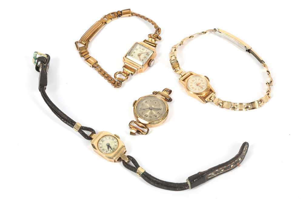 Lot 65 - A GROUP OF LADIES GOLD WATCHES