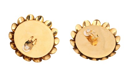 Lot 386 - Chanel Daisy Clip On Earrings