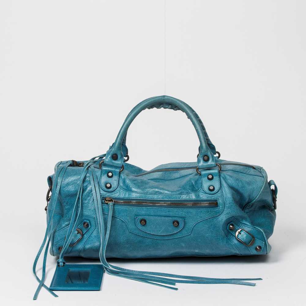 Lot 225 Balenciaga Turquoise Blue Leather Twiggy Bag