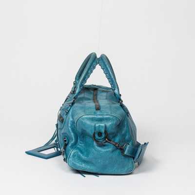 Lot 225 - Balenciaga Turquoise Blue Leather Twiggy Bag