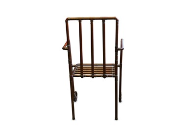 Lot 153 - A 20TH CENTURY INDUSTRIAL STYLE ARM CHAIR FORMED OF COPPER PIPING