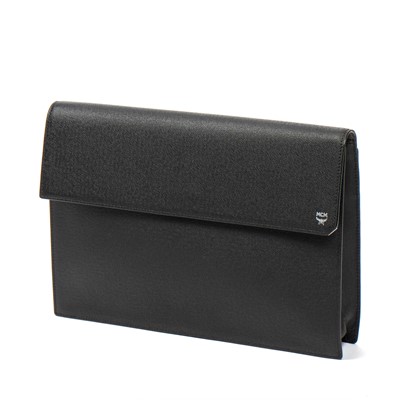 Lot 370 - MCM Black Small Leather Brick Document Case