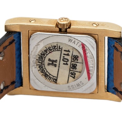 Lot 234 - Hermes Blue Epsom Medor Watch