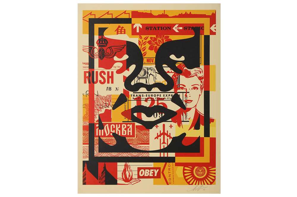 Lot 77 - Shepard Fairey (American, b.1970), 'OBEY Three Faces Collage no.2'