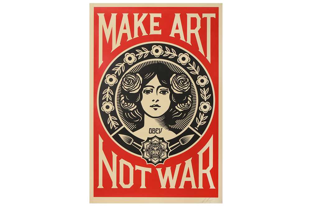 Lot 20 - Shepard Fairey (American, b.1970), 'Make Art Not War'