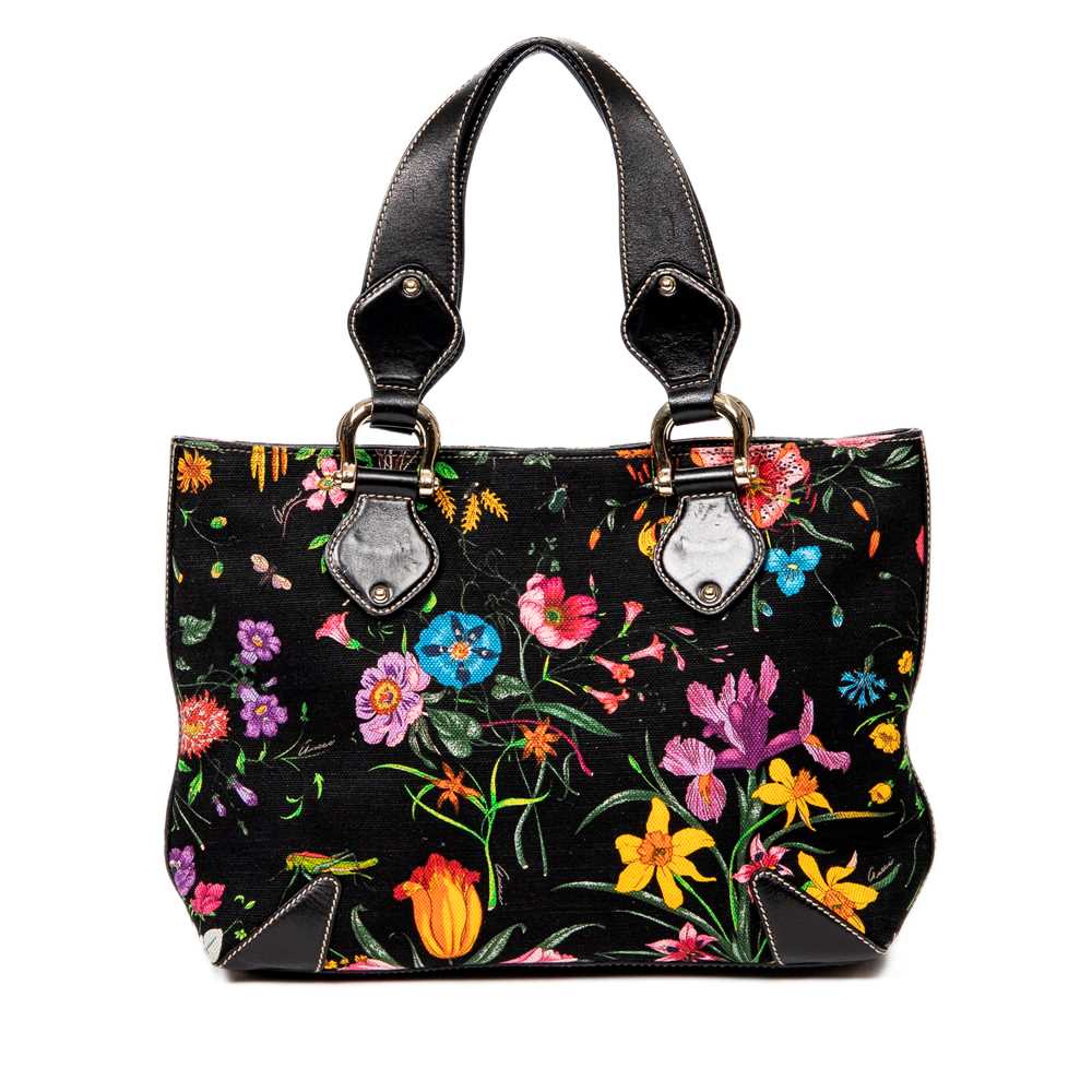Lot 344 - Gucci Floral Canvas Tote Bag