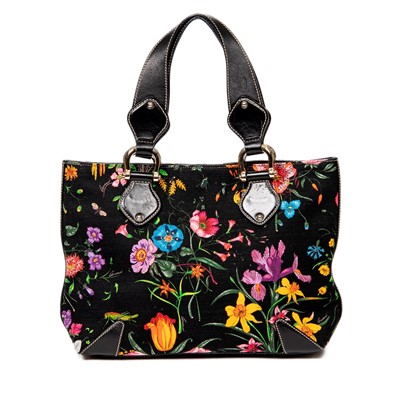 Lot 344 - Gucci Floral Canvas Tote Bag