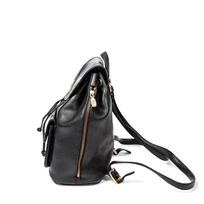 Lot 318 - MCM Black Leather Backpack